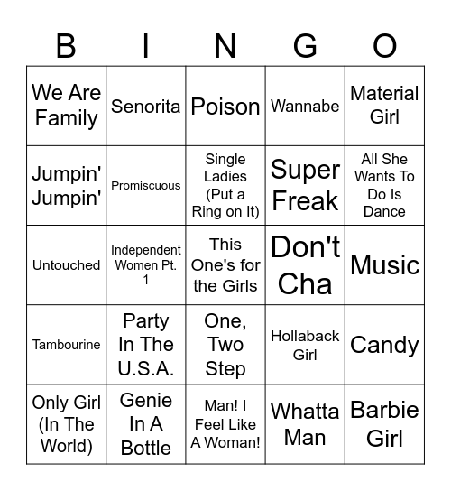 Ladies Night Bingo Card