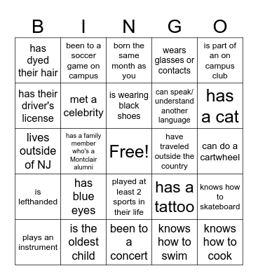 FIND SOMEONE WHO... Bingo Card