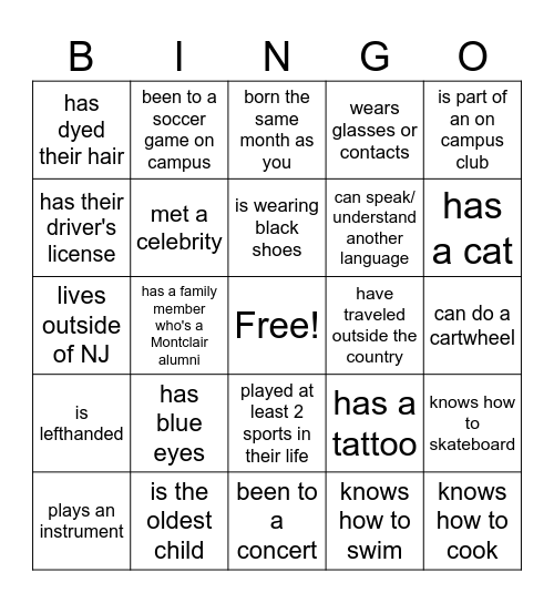 FIND SOMEONE WHO... Bingo Card