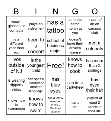FIND SOMEONE WHO... Bingo Card