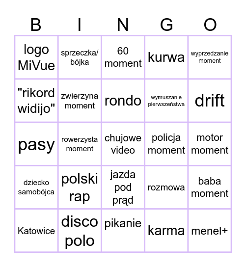 STOP CHAM Bingo Card