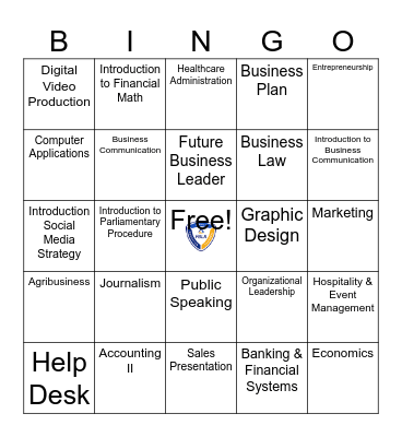 High School FBLA Competitive Events Bingo Card