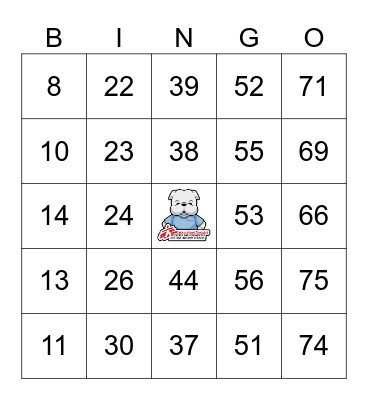UGA Friends of MSF Bingo Night Bingo Card