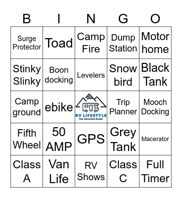 RV Lifestyle Bingo Card