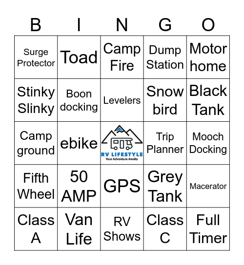 RV Lifestyle Bingo Card