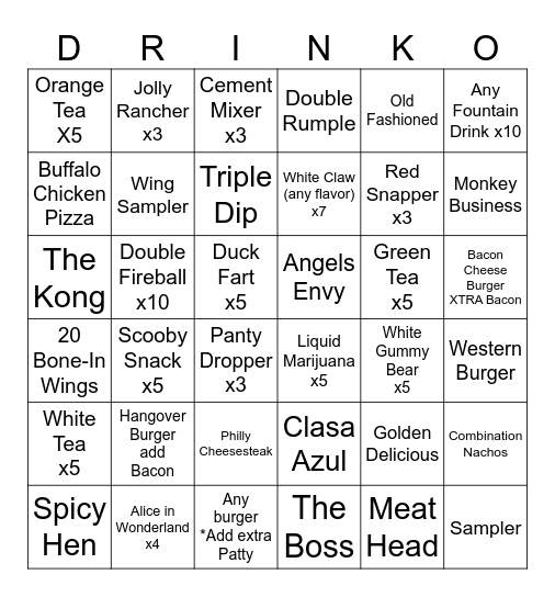 Bearded Monkey Bingo Card