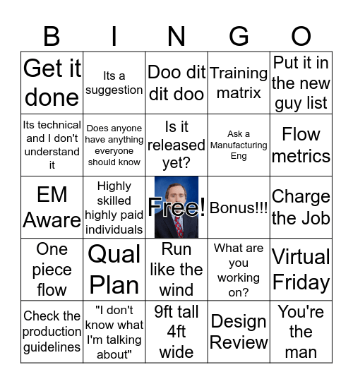 Weekly Meeting Bingo Card