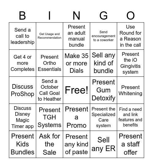 POH BINGO Green & Greenies Bingo Card