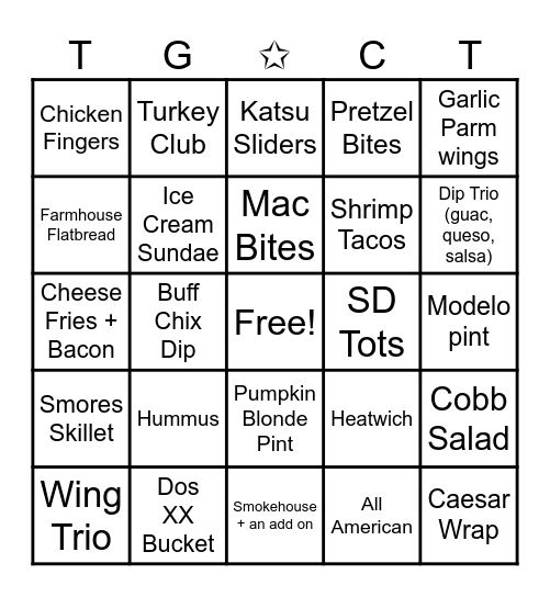 TOPGOLF CHARLESTON Bingo Card