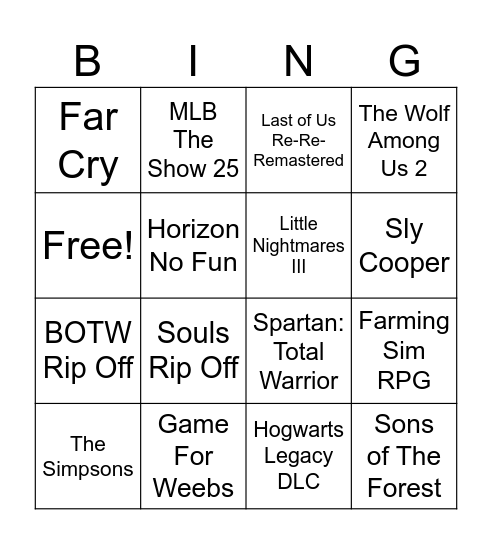 Mikes Bingo Card