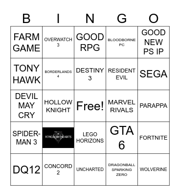 NO GAMES Bingo Card