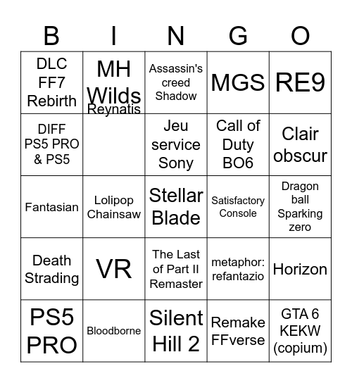 State of Play 09/24 Bingo Card
