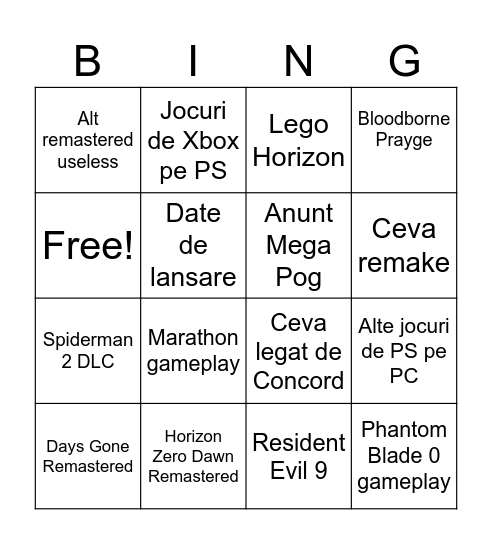 State of Clownfiesta Bingo Card