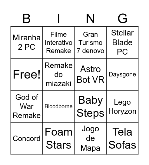 Bingo Sonysta 2024 Bingo Card