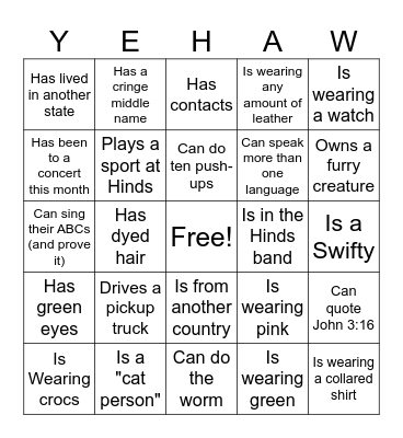 BINGO Scavenger Hunt - Find Someone Who: "____" Bingo Card