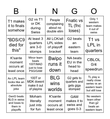 Worlds 2024 Bingo Card