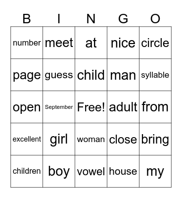 Bingo Card