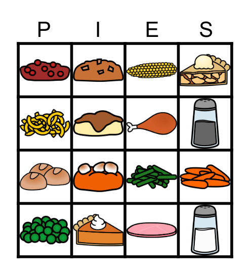 Thanksgiving Bingo Card