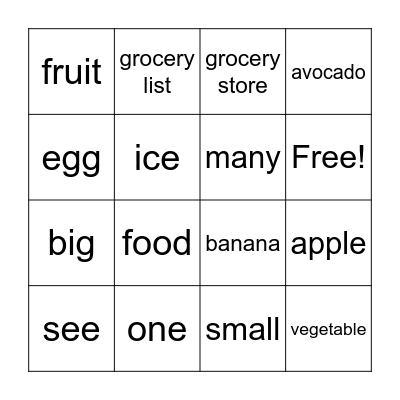 At the Store Bingo Card
