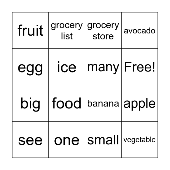 At the Store Bingo Card