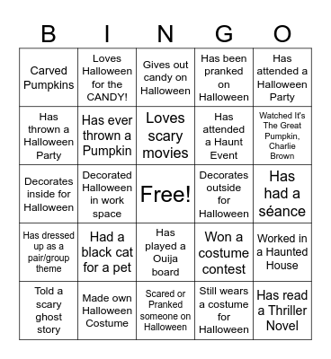 Halloween Bingo Card