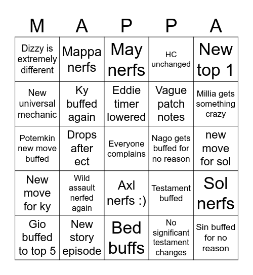 Season 4 Bingo Card