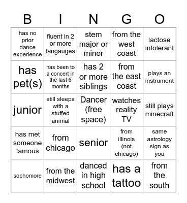 ACE Modern IceBreaker Bingo Card