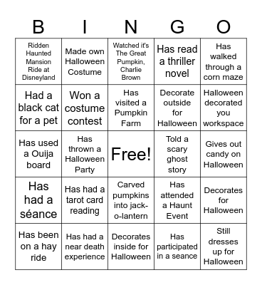 Halloween Bingo Card