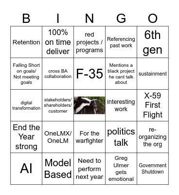 Aeronautics Bingo Card