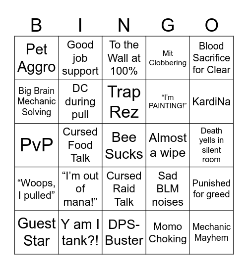 Traffic Sucks Bingo Card
