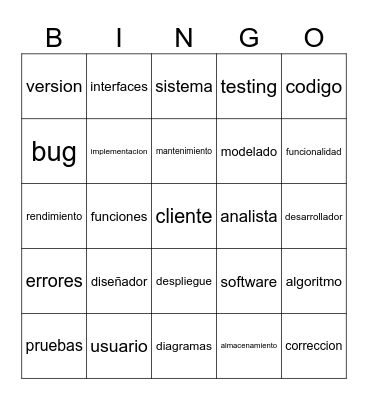 Desarrollo de software Bingo Card