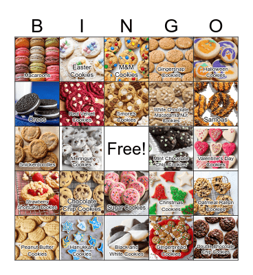 Cookie Bingo Card