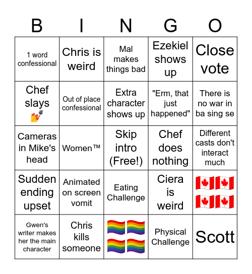 TDAS Bingo Card