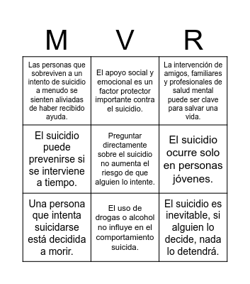 MITO VS REALIDAD Bingo Card