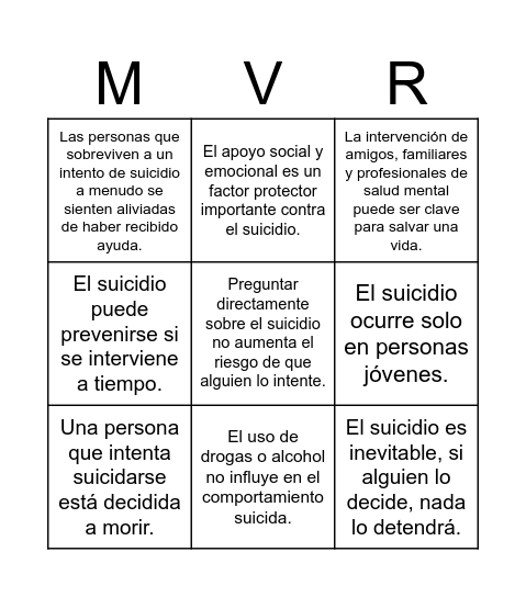 MITO VS REALIDAD Bingo Card