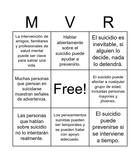 MITO VS REALIDAD Bingo Card