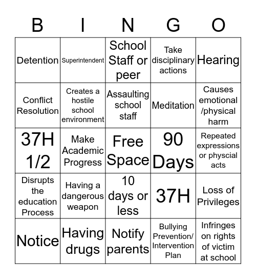 Know Your Rights BINGO Card