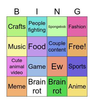U suck Bingo Card