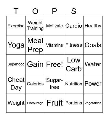 TOPS Bingo Card