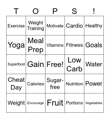 TOPS Bingo Card