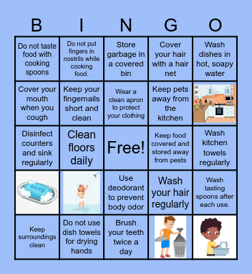 Hygiene Bingo Card