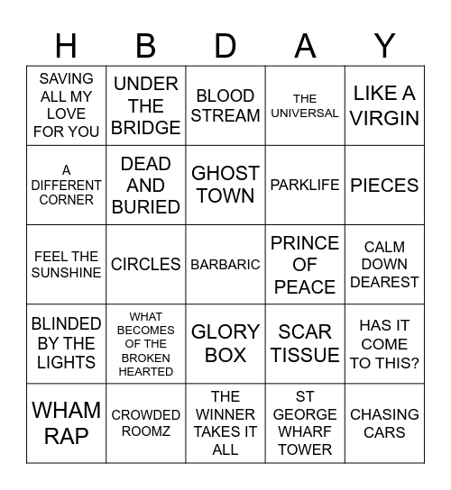 952 50 YEARS OF MM Bingo Card
