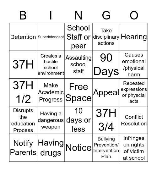 Know Your Rights BINGO Card