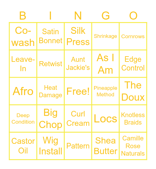 N.A.P.S Bingo Card