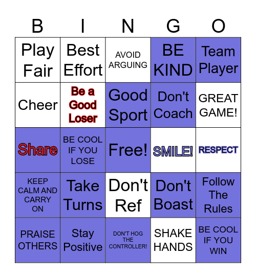 SPORTY Bingo Card