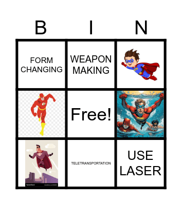 SUPERHEROE BINGO Card