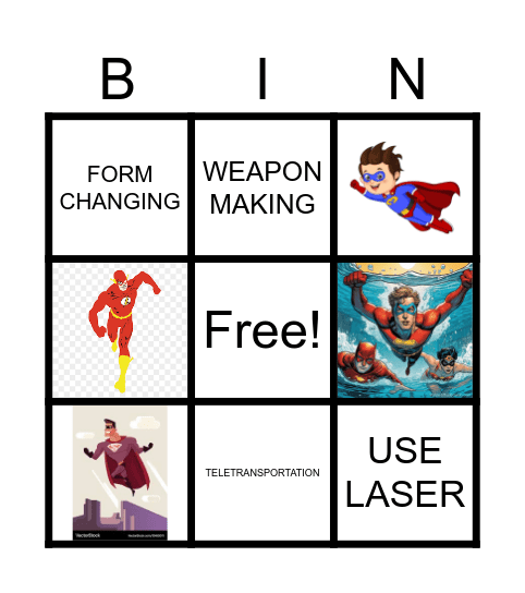 SUPERHEROE BINGO Card