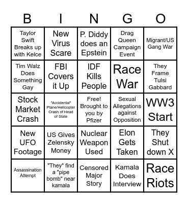 2024 Election Bingo Card