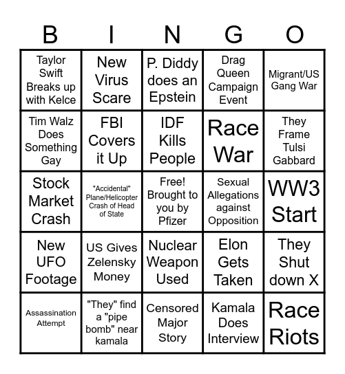 2024 Election Bingo Card