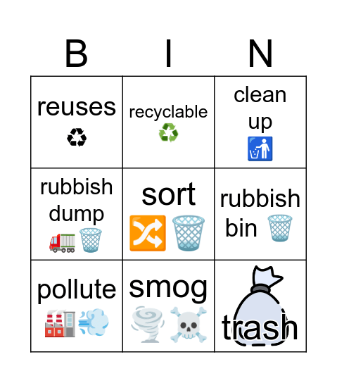 Environment Bingo Card